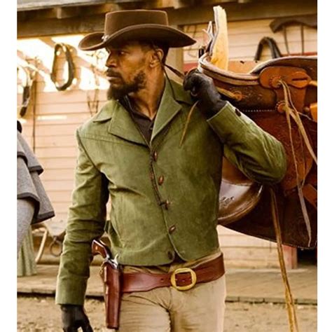 django jacket replica|Jamie Foxx Django Unchained Green Leather Jacket.